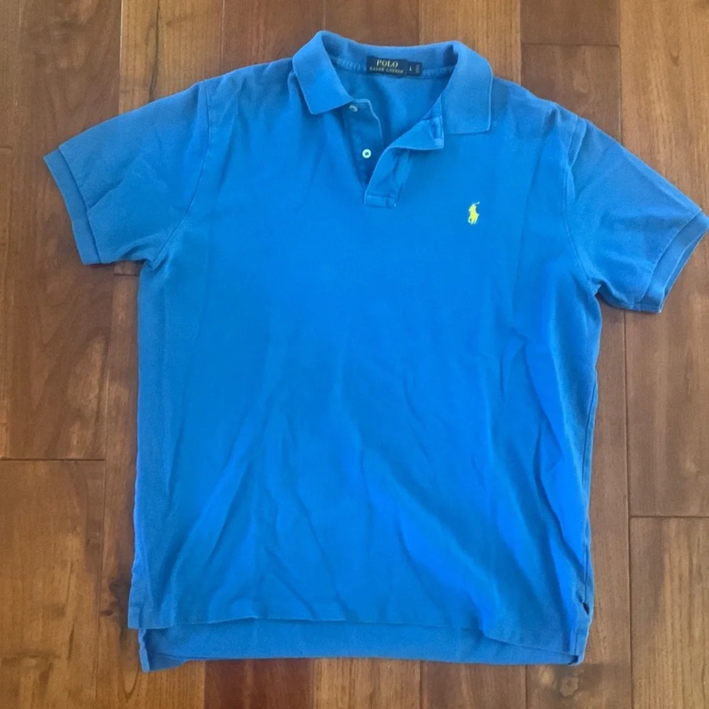 Ralph Lauren Polo Shirt Men's LARGE ROYAL BLUE Iconic Golf Short Sleeve Mesh